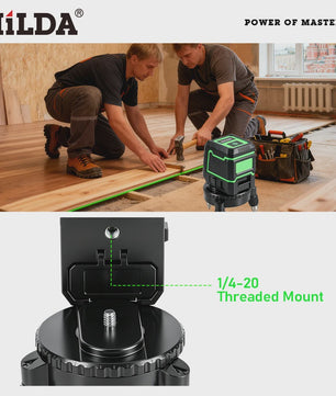 HILDA 360° Roterende Laserwaterpas Beugel met Verstelbare Basis en 1/4" & 5/8" Schroef voor Statief