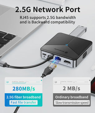 Yottamaster 8-in-1 USB-C Docking Station Hub met 100W PD, 4K@60Hz HDMI, RJ45, SD/TF Kaartlezer & Audio