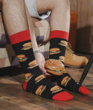 Grappige Herensokken met Unieke Prints: Alien, Food, Burger, Pizza & Meer - Katoen