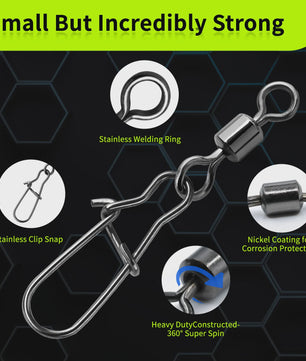 Duo-Lock Snap Swivels - Sterk Visgerei voor Zoutwater Visserij