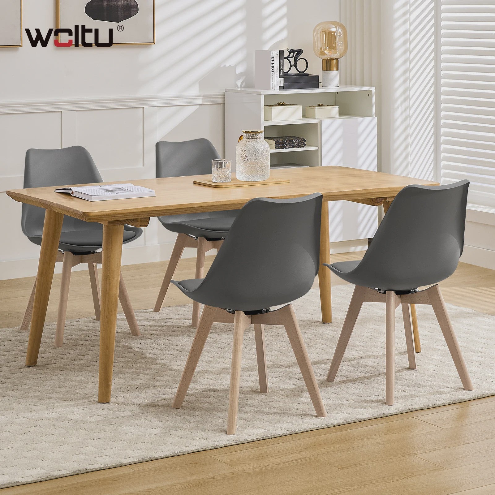 Set van 2 Ergonomische Draaistoelen 360° - Stijlvolle eetkamerstoelen met comfortabele zitting