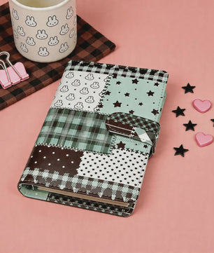 A6 Patchwork Notitieboek met Losse Bladen - PU Leer, Planner & Fotokaart Album