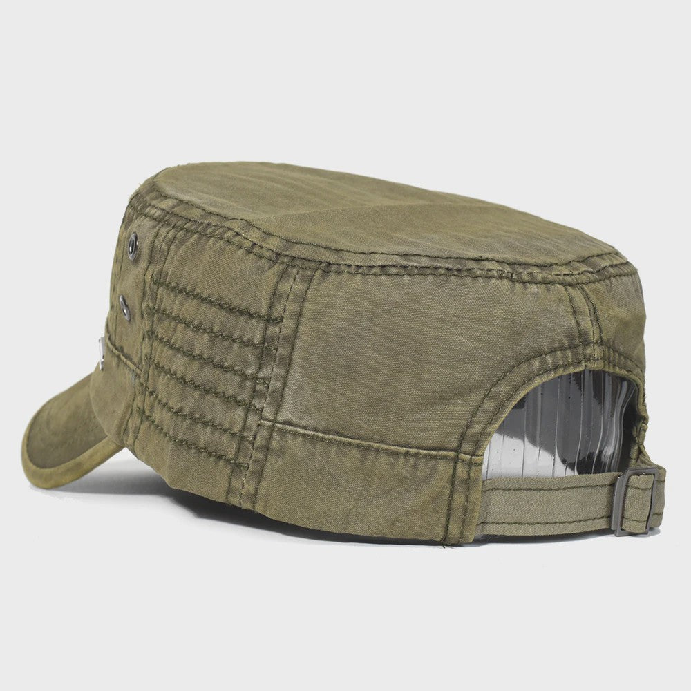 Vintage Washed Cotton Pet Cap - Stijlvolle Platte Pet voor Heren en Dames