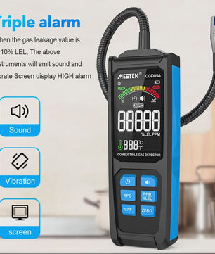 Professionele Gasdetector - Methaan, LPG & Combustibele Gassen - 50000 PPM / 100%LEL - CE Gecertificeerd
