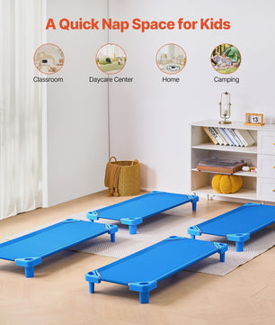 Stapelbare Kinderbedjes Set van 4 of 6 - Draagbaar en Comfortabel voor Kinderopvang en Thuis