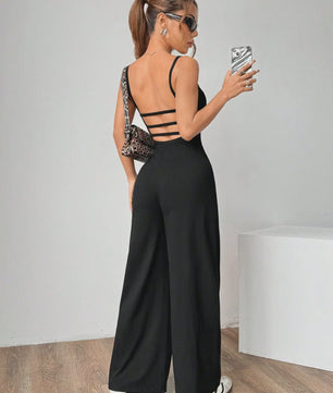 Elegante Dames Jumpsuit met Halterband - Perfect voor Lente, Zomer & Herfst