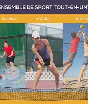 SPORTNOW 3-in-1 Sportset: Badminton, Pickleball & Volleybal met Verstelbaar Net