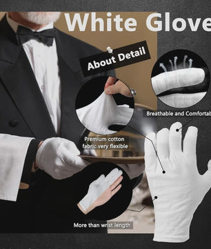 12 Paar Witte Katoenen Handschoenen - Cosmetica, Handverzorging & Bescherming
