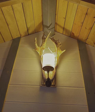 Retro Herten Gewei Wandlamp - Industriële Sfeer voor Woonkamer & Slaapkamer