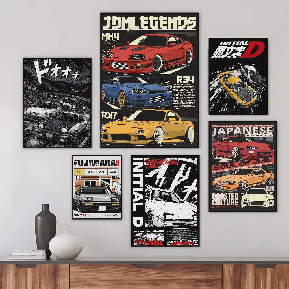 Initial D AE86 JDM Poster - Iconische Auto Kunst voor de Fan