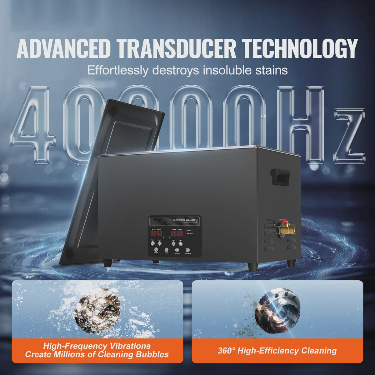 30L Digitale Ultrasone Reiniger met Ontgassing en Zachte Modus - Sieraden & Glas