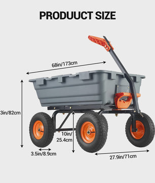 Robuuste Tuinkar met Grote Laadcapaciteit - 800 LBS