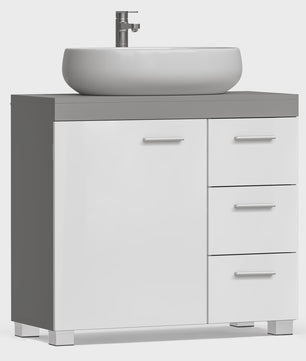 Onderbouw Wastafelkast met Lades en Poten - 70x30x64 cm