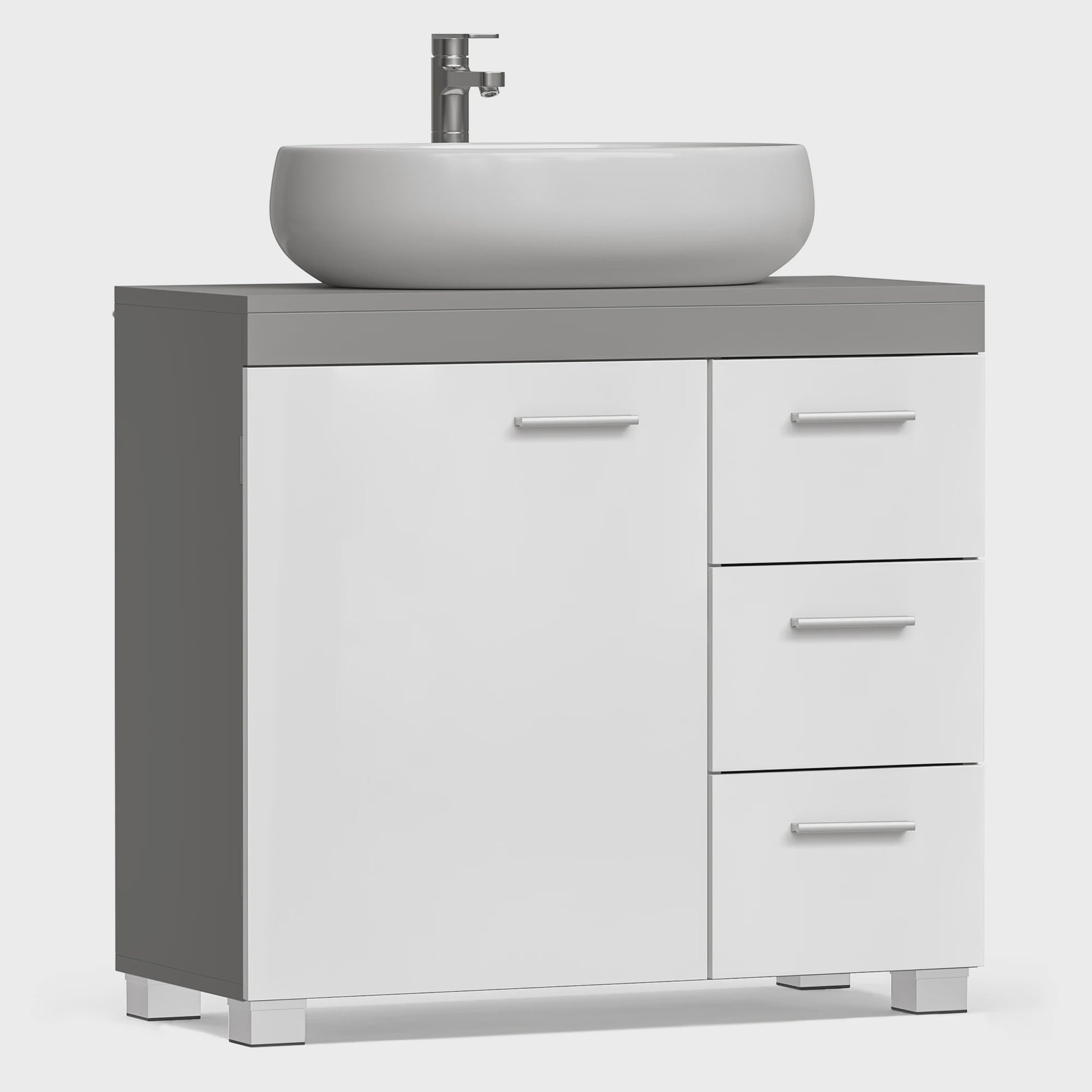 Onderbouw Wastafelkast met Lades en Poten - 70x30x64 cm