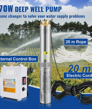 Dompelpomp RVS - Krachtige Waterpomp voor Diepe Putten (370W-1100W)