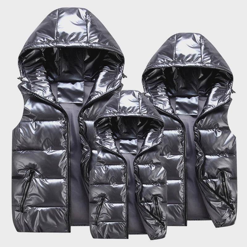 Glanzend Capuchon Vest - Unisex Winter Vest met Capuchon - Warm & Casual