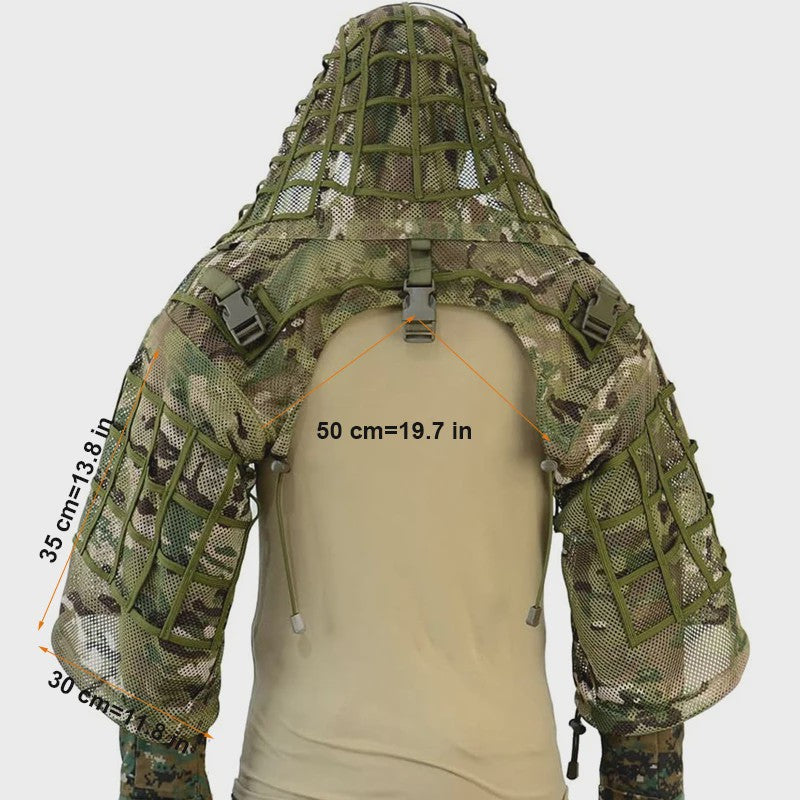 Ademende Ghillie Suit Cape - Camouflage Basis voor Jacht, Airsoft & Paintball