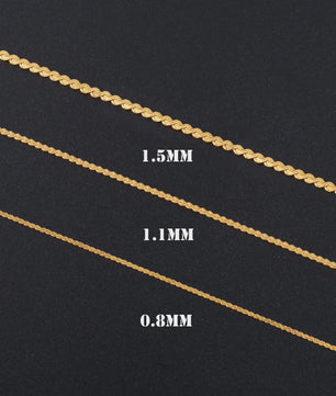 Fijne Roestvrij Stalen Ketting - Hoge Glans Mode Sieraden in 0.8mm, 1.1mm & 1.5mm Dikte