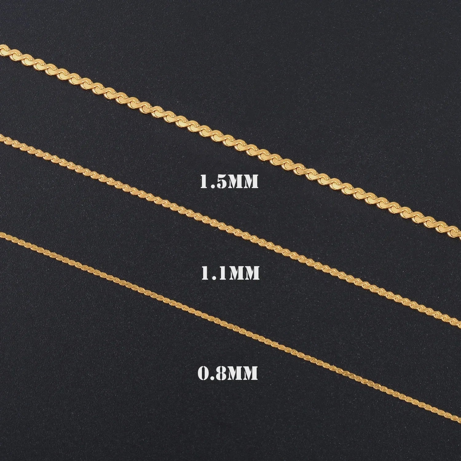 Fijne Roestvrij Stalen Ketting - Hoge Glans Mode Sieraden in 0.8mm, 1.1mm & 1.5mm Dikte