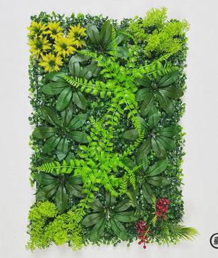 Kunstplant Muurpaneel Groen met Gras en Buxus - Decoratieve Privacy Schutting voor Buiten