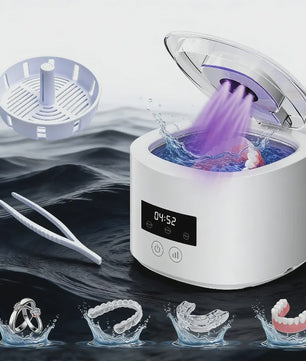 Ultrasone Reiniger voor Gebitsreiniging, Beugels & Protheses - USB Oplaadbaar