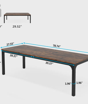 Extra Lange Bureau voor 2 Personen (200 cm) - Dubbel Werkstation voor Thuis of Kantoor