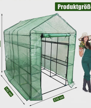 Walk-in Tuinkas 142x210x190cm met 9 Legborden - Waterdicht & UV-beschermend