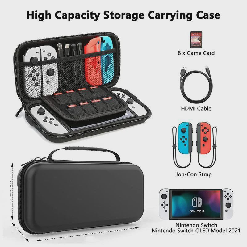 Robuuste Opbergtas voor Nintendo Switch & OLED - Beschermende Hard Case met Ruimte voor 20 Games