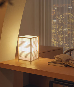 Japanse Bamboe Boeklamp - Minimalistische Sfeerverlichting voor Bureau en Nachtkastje