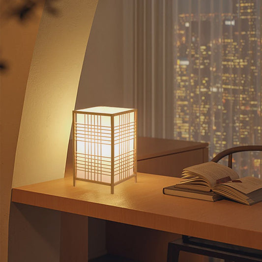 Japanse Bamboe Boeklamp - Minimalistische Sfeerverlichting voor Bureau en Nachtkastje
