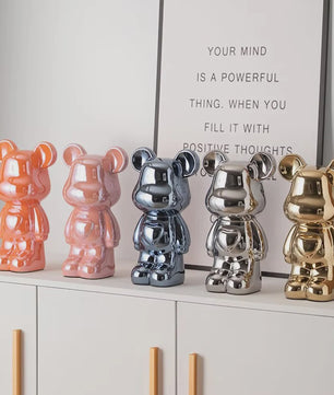 Keramische Bear Brick Beeldjes - Teddy Beer Decoratie voor Huis & Kamer (18/28 cm)