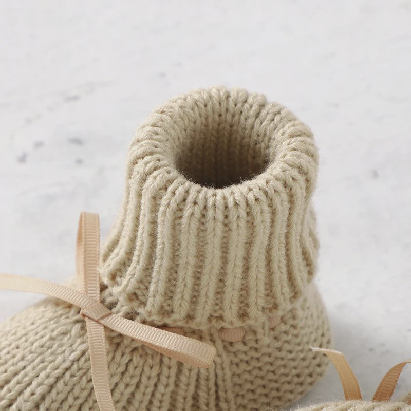 Babyschoentjes Gebreid - Zachte Toddler Schoentjes met Strik - 0-18 Maanden