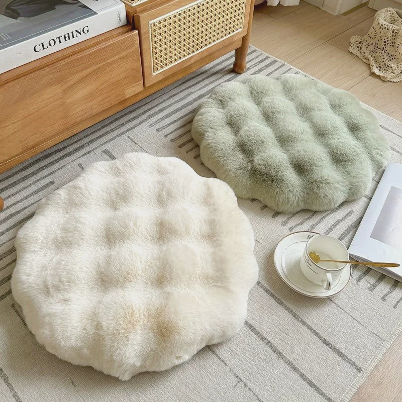 Luxe Pluche Zitkussen met Memory Foam - Rond, Zacht & Comfortabel