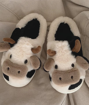 Warme Pluche Koe Pantoffels voor Dames & Heren - Comfortabel & Anti-slip