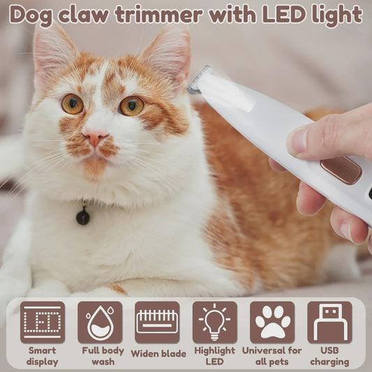 Waterdichte Hondentrimmer met LED Licht - Stille Werking & 18mm Breed Mes