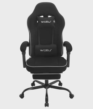 Ergonomische bureaustoel met voetensteun en lendenkussen - Comfortabel gamen en werken