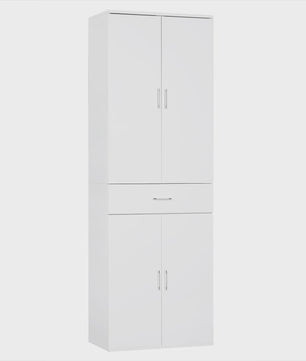 Hoge Archiefkast met Deuren en Lade - 60x180x34cm - Kantoor & Keuken Opbergmeubel