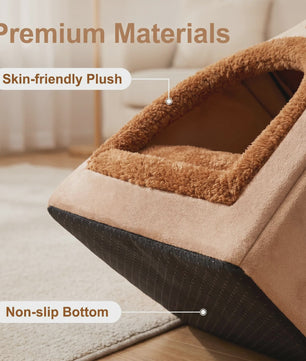 Zacht & Warm Beer-Huisje Bed voor Katten en Kleine Honden - Wasbaar & Antislip