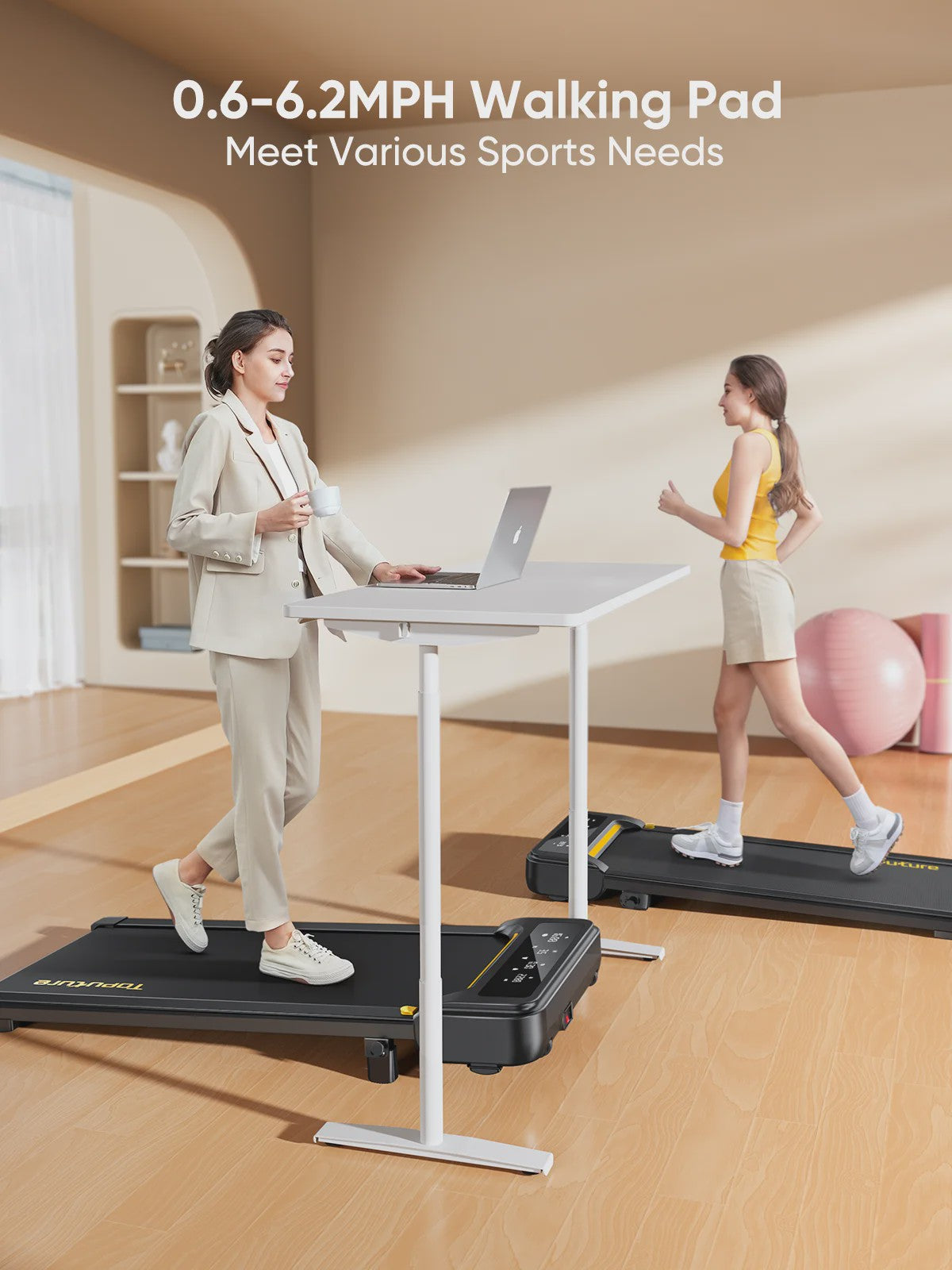 Toputure TP3 Walking Pad Loopband - 10 km/u, 9% Incline, 2.5PK, Compact & Slim