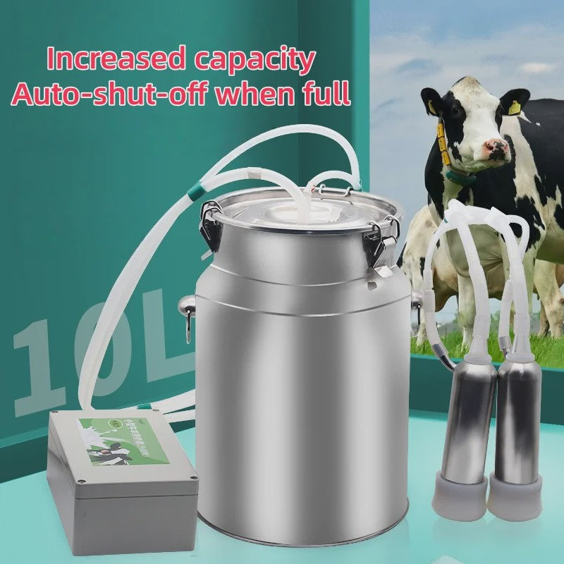 Elektrische Melkmachine Koeien 10L RVS met Automatische Stop & Massagefunctie