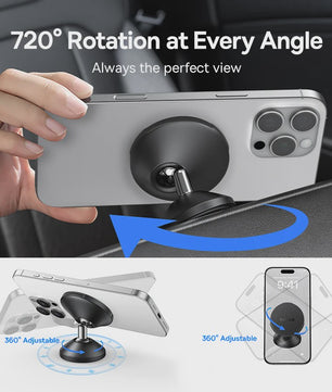 Baseus Magnetische Autohouder voor Telefoon - Universeel, 720° Draaibaar & Sterk