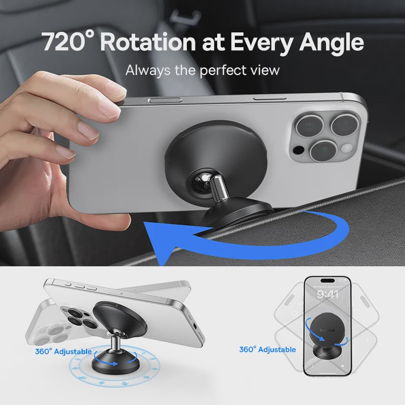Baseus Magnetische Autohouder voor Telefoon - Universeel, 720° Draaibaar & Sterk