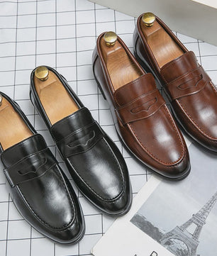 Klassieke Heren Leren Loafers - Stijlvolle Business & Casual Schoenen