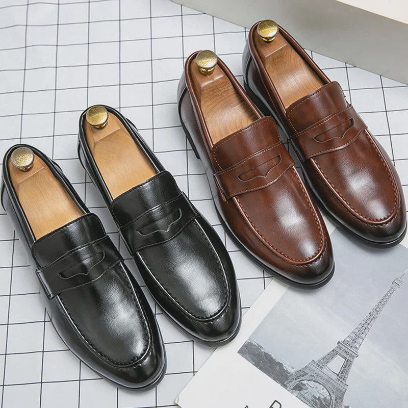Klassieke Heren Leren Loafers - Stijlvolle Business & Casual Schoenen