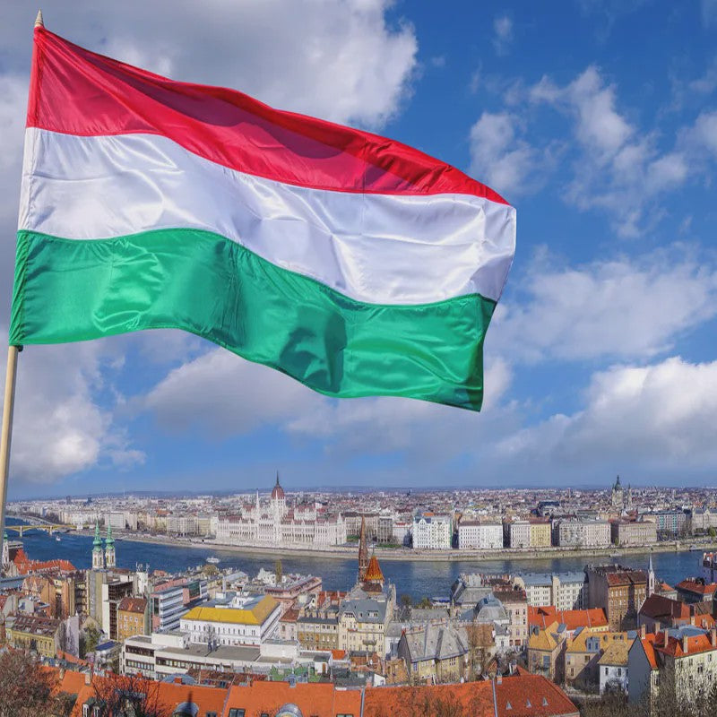Hongarije Vlag 90x150cm Polyester - Binnen & Buiten Decoratie
