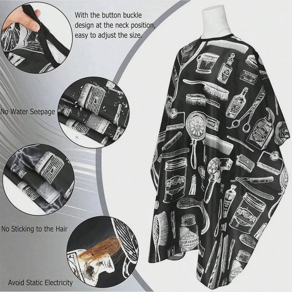 Professionele Barbershop Set: Kapmantel, Kammen, Borstels en Sprayfles