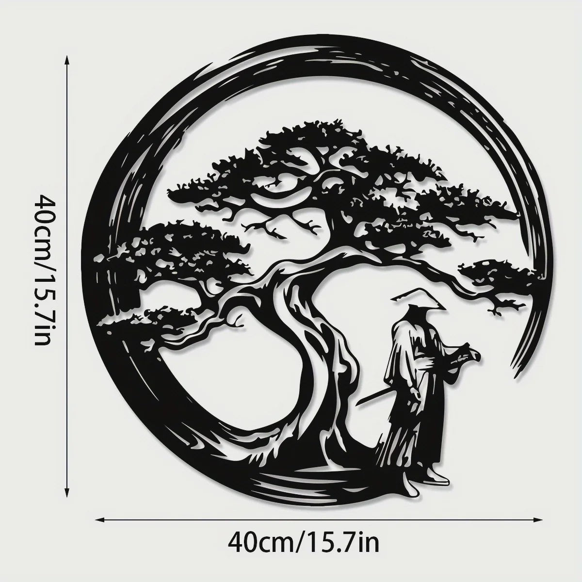 Japanse Bonsaiboom Metalen Wanddecoratie - Roestvrij & Waterdicht voor Huis en Tuin