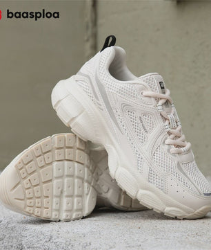 Baasploa Dames Sportschoenen - Lichtgewicht Ademende Hardloopsneakers met Anti-slip Zool