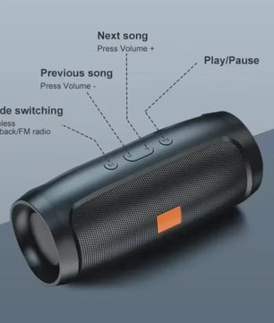 Lenovo Draadloze Bluetooth Speaker met Subwoofer - Draagbaar, Stereo, FM, USB & TF Kaart