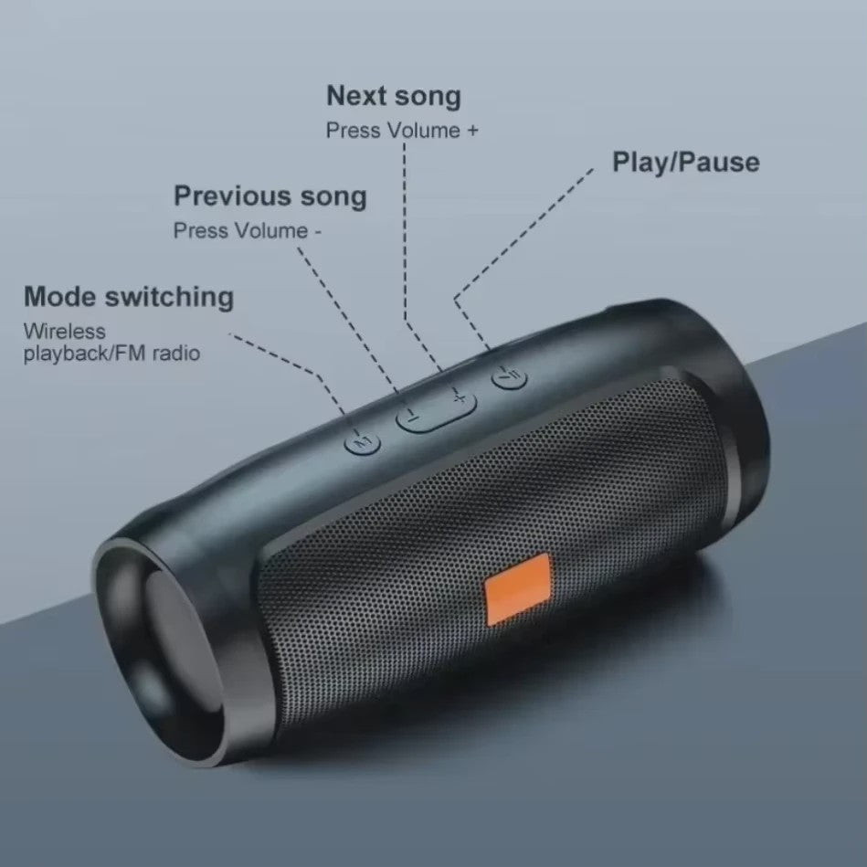 Lenovo Draadloze Bluetooth Speaker met Subwoofer - Draagbaar, Stereo, FM, USB & TF Kaart